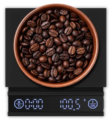 Kaffeewaage 0,1 g Präzision mit Timer, LED, 2000 g, Schwarz