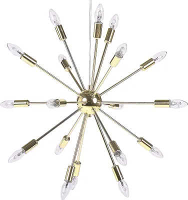 Zdjęcie produktu dla BELIANI Lampa sufitowa złota metalowa 149 cm 18 żarówek kształt gwiazdy współczesna