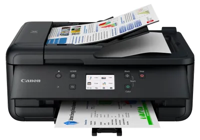 Immagine prodotto di Canon PIXMA TR7650 Stampante multifunzione DIN A4 - Stampante a colori a getto d'inchiostro nero 4 in 1 (scanner, fotocopiatrice, stampante wireless, fax, Cloud Link, ADF, WLAN, LCD, 4800 x 1200 DPI, AirPrint e Mopria)