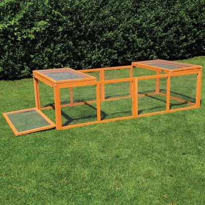 Produktbild von Freilaufgehege FreeBunny XXL 180x90x48 cm - Wetterfest, Imprägniert, Erweiterbar, Farbe:Natur