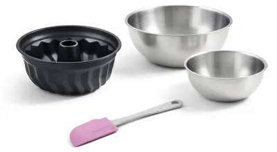 Image de Set de 4 ustensiles de pâtisserie moule à gâteaux 2 bols et spatule Black mettallic Black mettallic Zenker  Black mettallic
