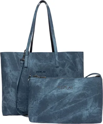 Produktbild von REPLAY Shopper Schultertasche Shoulder Bag Blue Denim + Black blau schwarz