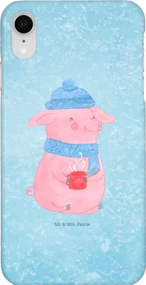 Produktbild von Mr. & Mrs. Panda Iphone XR Handyhülle Schwein Glühwein - Eisblau - Geschenk, Punsch, Weihnachten, Premium Kunststoff, Weihnachtsmarkt, Handy Case, Glühschwein