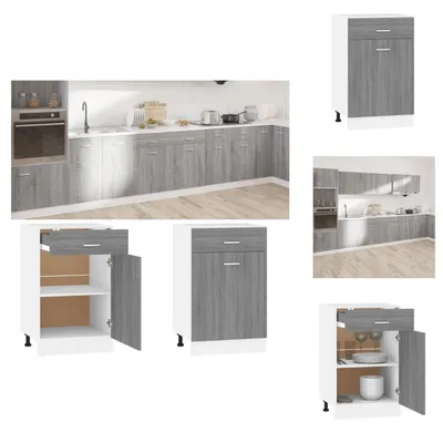 Obrázok produktu pre vidaXL Spodná skrinka so zásuvkou Grey Sonoma 50x46x81,5 cm - Kuchynské linky