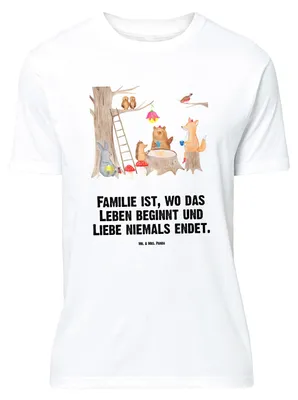 Produktbild von Mr. & Mrs. Panda T-Shirt Waldtiere Picknick - Weiß - Geschenk, Wald, Hase, Oversize Shirt, Igel, Lustiges, Tshirt, Fuchs, Eichhörnchen, Lustige Sprüche, Maus