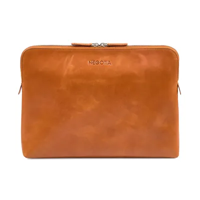 Produktbild von Negotia Mantle Leder Laptoptasche 14 Zoll Cognac – Laptophülle, Sleeve, MacBook Folio