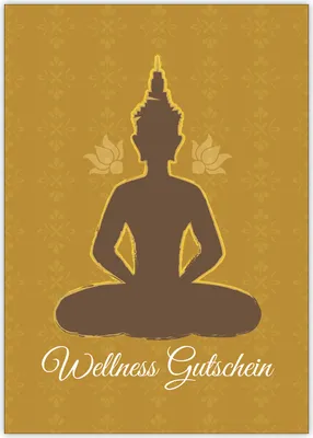 Produktbild von 4x Edle Wellness Gutscheinkarte (Blanko) mit Buddha Motiv