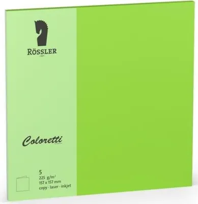 Immagine prodotto di Cartoncino doppio 157x157 coloretti 5 pz. verde lime