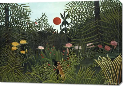 Produktbild von Bild 100x70cm Jungfräulicher Wald, Rousseau Vintage für das Wohnzimmer