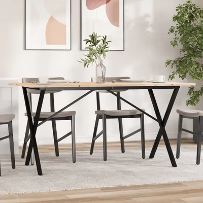 Produktbild von Maison Exclusive - Esstisch X-Gestell 160x80x75 cm Massivholz Kiefer und Stahl