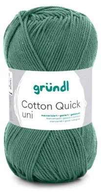 Produktbild von Gründl Baumwolle quick uni,50g.100%Baumwolle,mercerisiert,Häkel- u. Strickgarn,50g / 125 m,NS 3-4 167 grüngrau