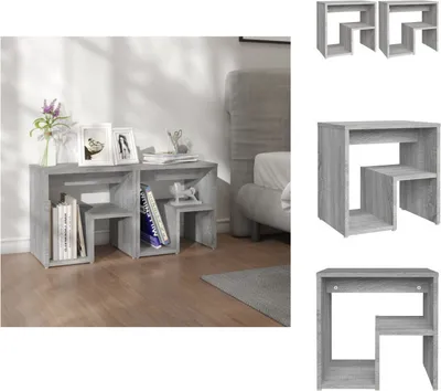 Produktbild von vidaXL Nachttische 2 Stk. Grau Sonoma 40x30x40 cm Holzwerkstoff - Nachttische