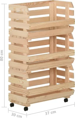 Zdjęcie produktu dla vidaXL Wózek na warzywa 37x30x80 cm lite drewno sosnowe