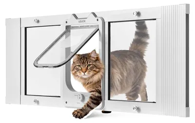 Produktbild von VEVOR Katzenklappe Katzentür Anpassbar an Fensterbreiten (889-1016 mm), Wetterfe