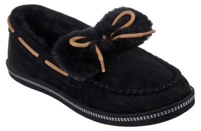 Produktbild von Skechers - Schleife Mokassin-Hausschuhe für Damen, Mit Kunstpelz-Besatz GT30475 (36,5 EU) (Schwarz)