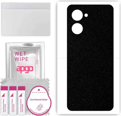 Produktbild von apgo Rückseite Schutzfolie, Skin, kompatibel mit Realme 10, Hinten Displayschutzfolie aus Vinylfolie, kratzfest, einfache Montage - Mattschwarz