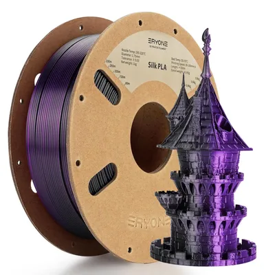 Obrázek produktu pro Filament pro 3D tiskárny, možnost dvoubarevného tisku, vysoká přesnost rozměrů, hedvábně černá fialová