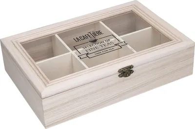 Image de Porte-tees en bois avec six compartiments - pratique et élégant - 1 pièce - bois durable