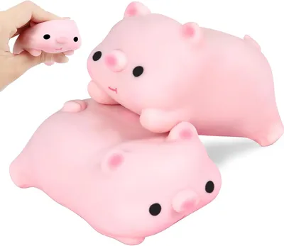 Imagen del producto de Juguete antiestrés con forma de cerdo, de 10 cm, hecho de goma, ideal para aliviar el estrés en niños
