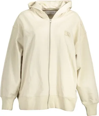Produktbild von Damen-Kapuzen-Sweatshirt Beige aus recycelter Baumwolle mit Reißverschluss