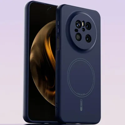 Image de Etui magnétique pour Huawei Mate 70, compatible avec MagSafe, silicone liquide, résistant aux chocs et aux rayures Bleu foncé