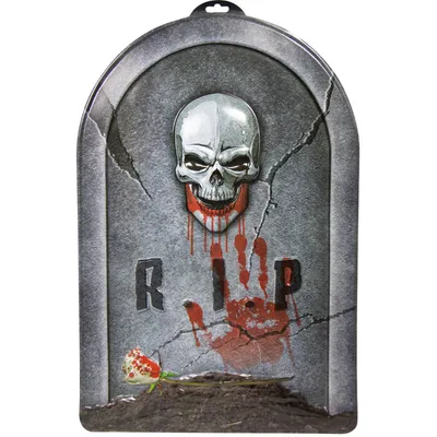 Produktbild von Grabstein RIP Horror Skelett Halloween Dekoration