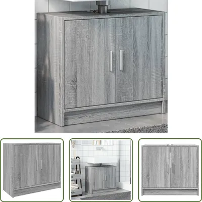 Produktbild von The Living Store Waschbeckenunterschrank Grau Sonoma 63x29x55 cm Holzwerkstoff