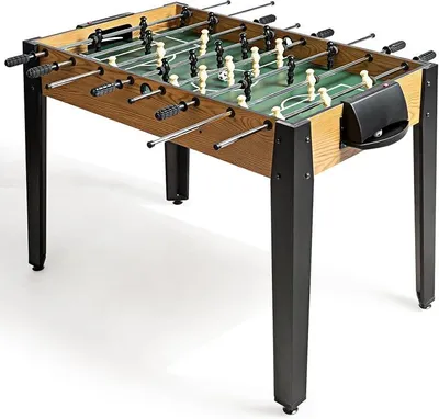 Imagen del producto de Mesa de futbolín, con 2 pelotas, contador de puntos y patas ajustables en altura. Mesa de futbolín profesional para adultos y niños, de 120 x 160 x 80 cm