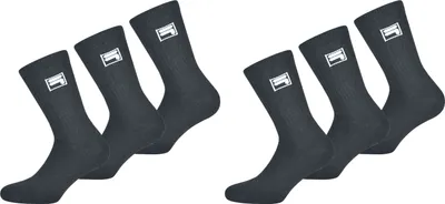 Produktbild von FILA Tennis Socken Herren Damen F9000 Crew 6 Paar - Farbe: schwarz 6 Paar - Größe: 43-46
