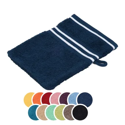 Produktbild von liebling Waschhandschuh Baumwolle, Serie Santos, 500 gr. / m², 16 x 21 cm, , 60 Grad, saugstark, schnelltrocknend, Farbe: dunkelblau