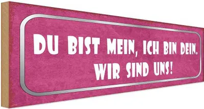 Produktbild von vianmo Holzschild 10x27 cm du bist mein ich dein wir uns Dekoration