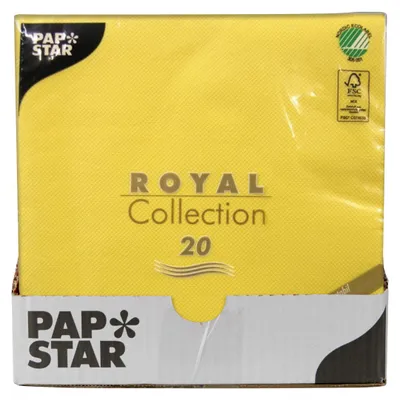 Zdjęcie produktu dla Papstar Servietten RC gelb 40x40 cm 20 Stück