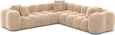 Produktbild von Samtstoff Ecksofa Valora Beige