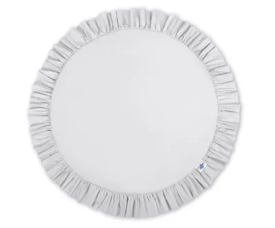 Produktbild von Runde Spielmatte aus Naturfaser mit Volant grau Ø 80 cm Ø 100 cm
