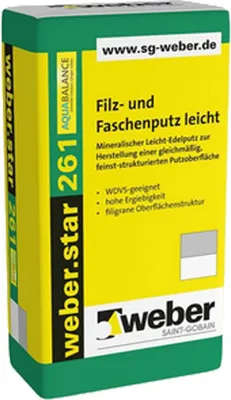 Produktbild von weber.star 261 AquaBalance 0020 Filz- und Faschenputz leicht 0,5mm 25kg