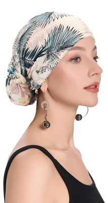Immagine prodotto di Cappello turbante da donna, sciarpa per capelli, fascia per capelli, berretto, colore beige