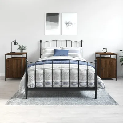 Produktbild von The Living Store Nachttische 2 Stk. Braun Eichen-Optik 40x42x60 cm Holzwerkstoff