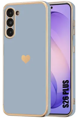 Image de Coque pour Samsung Galaxy S26 Plus, Protection avec Motif Cœur Silicone Antichoc Ultra Slim - Bleu