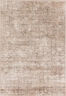 A top-down view of a rectangular rug with an abstract, distressed pattern.