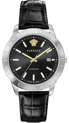 Produktbild von Versace Univers Automatik Herrenuhr Schwarz Leder
