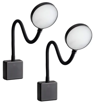 Immagine prodotto di Lampada da comodino a LED, dimmerabile, colore nero - Set da 2