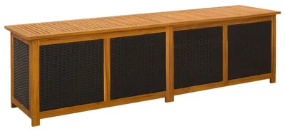 Produktbild von vidaXL Gartenlagerbox 185 L Massivholz Akazie 200 x 50 x 56 cm Schwarz