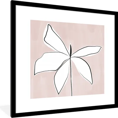 Produktbild von MuchoWow® Gerahmtes Poster Blume - Abstrakt - Pastell 40x40 cm - Poster mit Schwarzem Bilderrahmen Wandposter Rahmen Foto Bilder - Poster - Plakat im Rahmen