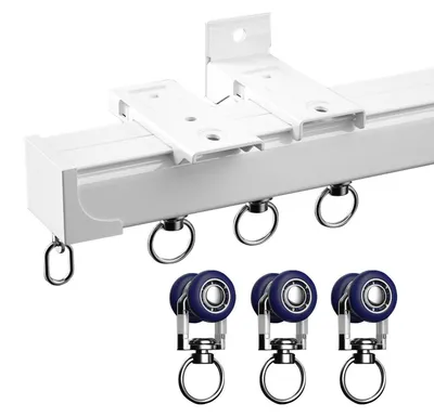 Obrázek produktu pro Hliníková tyč na závěsy, pro těžké látky, montáž na strop nebo stěnu, bílá, 70 cm
