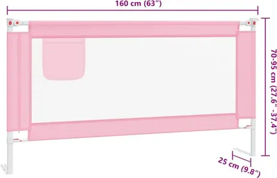 Image de vidaXL Barrière de sécurité pour jeune enfant Rose 160x25 cm Tissu