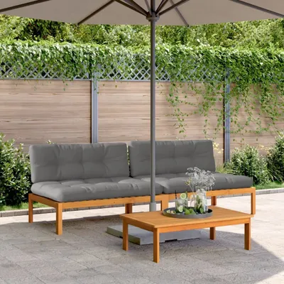 Produktbild von Schlichtes Garten-Mittelsofas aus Paletten mit Kissen 2 Stk. Akazienholz Gartensofas CHY233044
