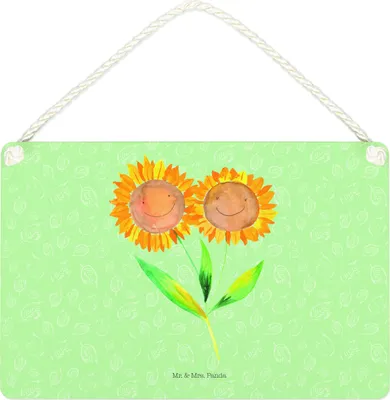 Produktbild von Mr. & Mrs. Panda Wandbild Holz Blume Sonnenblume DIN A4 - Blattgrün - Geschenk, Schild, Dekobrett, Türschild, hängeschild, Vertrauen, Lieblingsmensch, Freundin, wandtafel
