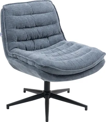 Produktbild von Drehbarer Bürostuhl mit breitem Sitz, Geräumiger Polsterstuhl fürs Büro, Arbeitszimmer, Dunkelgrau
