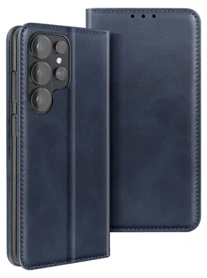 Image de Avizar, étui-portefeuille aspect cuir avec support pour Galaxy S26 Ultra, bleu nuit