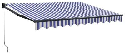 Obrázek produktu pro vidaXL Markýza stahovací modrá a bílá 3,5x2,5 m látka a hliník